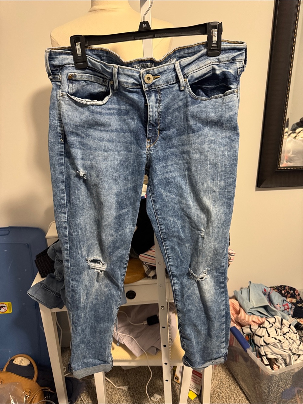 Denizen from Levi's Light Faded Blue Distressed Boyfriend Jeans